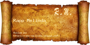 Rapp Melinda névjegykártya